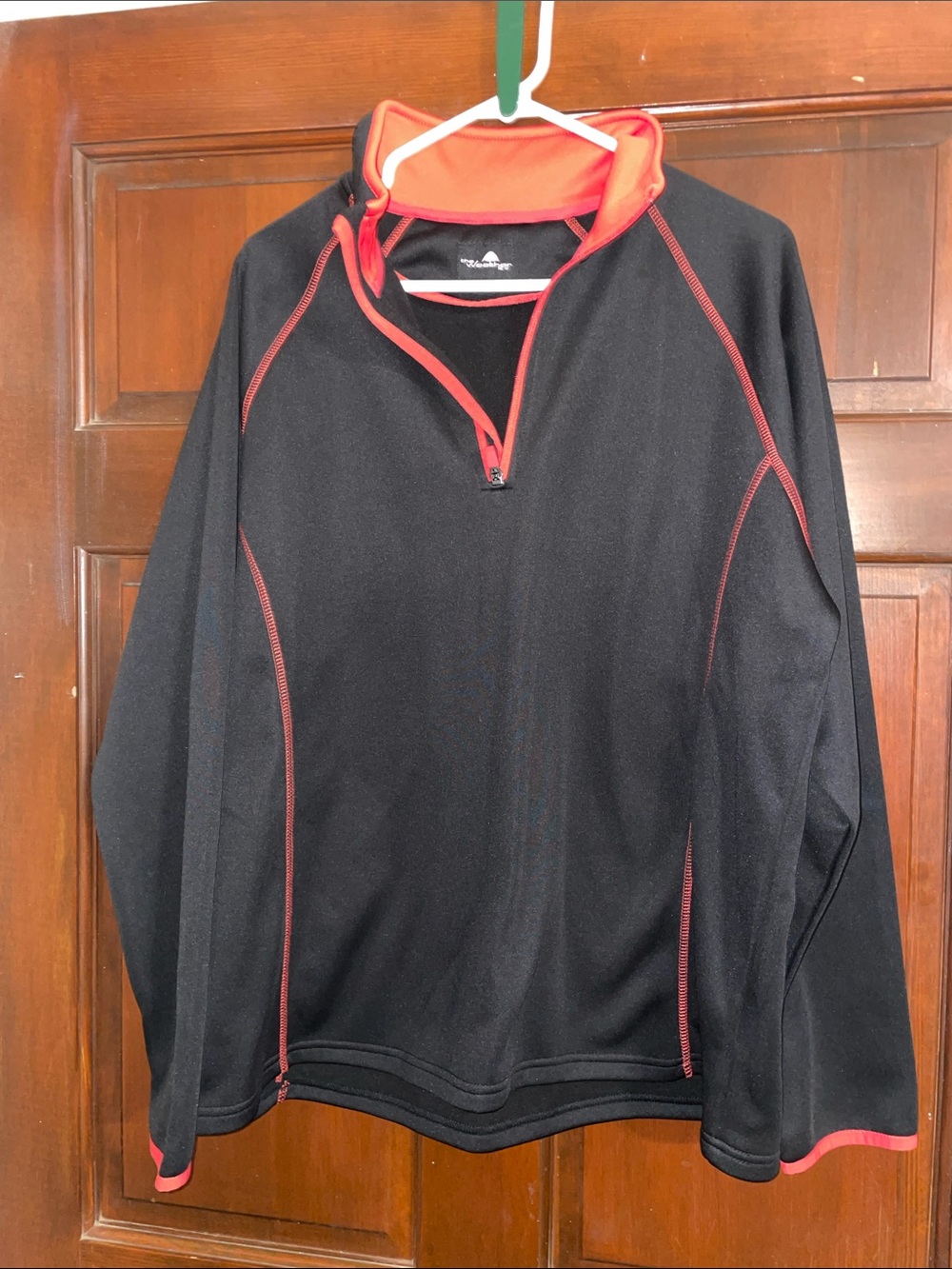 LG Men's Black Performance Quarter-Zip with Red Contrast